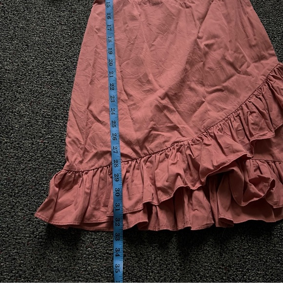 ENGLISH FACTORY Mauve Pink Ruffle Sleeve Flutter Mini A-Line High-Waist Dress S - Picture 15 of 16